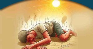 হিটস্ট্রোকে আক্রান্ত রোগীর প্রাথমিক চিকিৎসা নিচ্ছেন মেডিকেল বিডি টিম